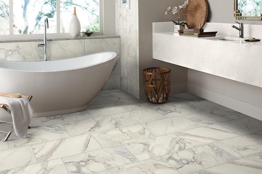 Bathroom Porcelain Marble Tile - Signature Flooring & Interiors, IL